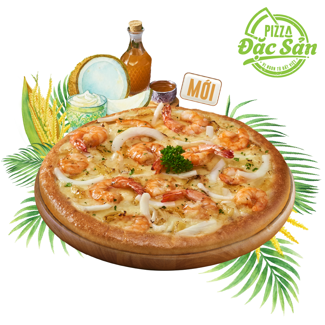 Pizza 4 Cheese Dừa Non Tôm Nõn-Mật Hoa Dừa [+40.000đ]