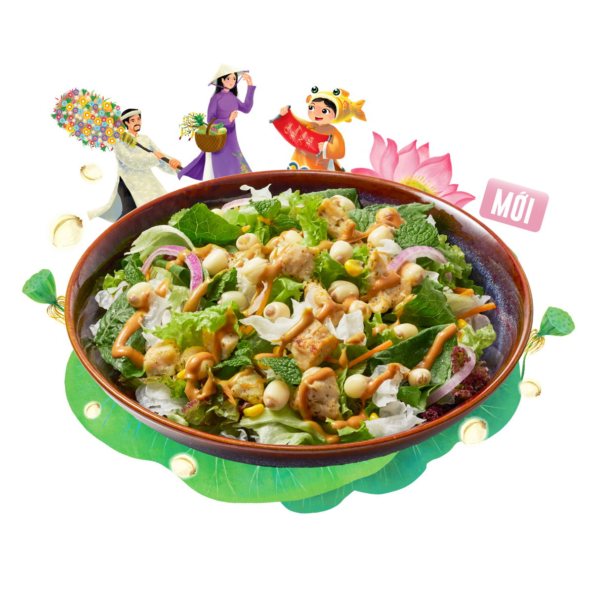 Salad Gà Bơ Tỏi và Hạt Sen