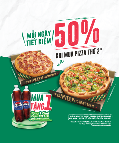 Ảnh của Tiết Kiệm 50% Pizza Thứ 2 Tặng Thêm 1 Pepsi 1.5L